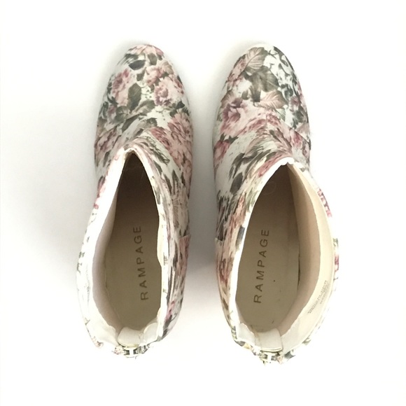 Rampage Floral Ankle Boots Vernan Heels Size 10 - Picture 7 of 9